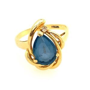 ❌14k Pear Topaz/Diamond Ring